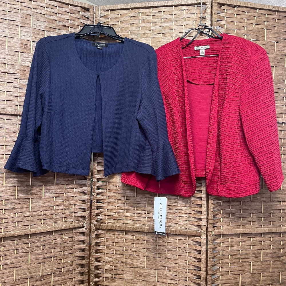 Bundle of Two Jackets! NWT Never Worn Red and Navy Blue Sizes XL and 16W